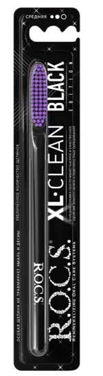 ROCS XL-Clean Black Edition, щетка зубная, 1 шт, средней жесткости фото