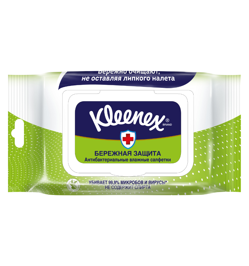 Kleenex Салфетки влажные антибактериальные, салфетки влажные, 40 шт. фото