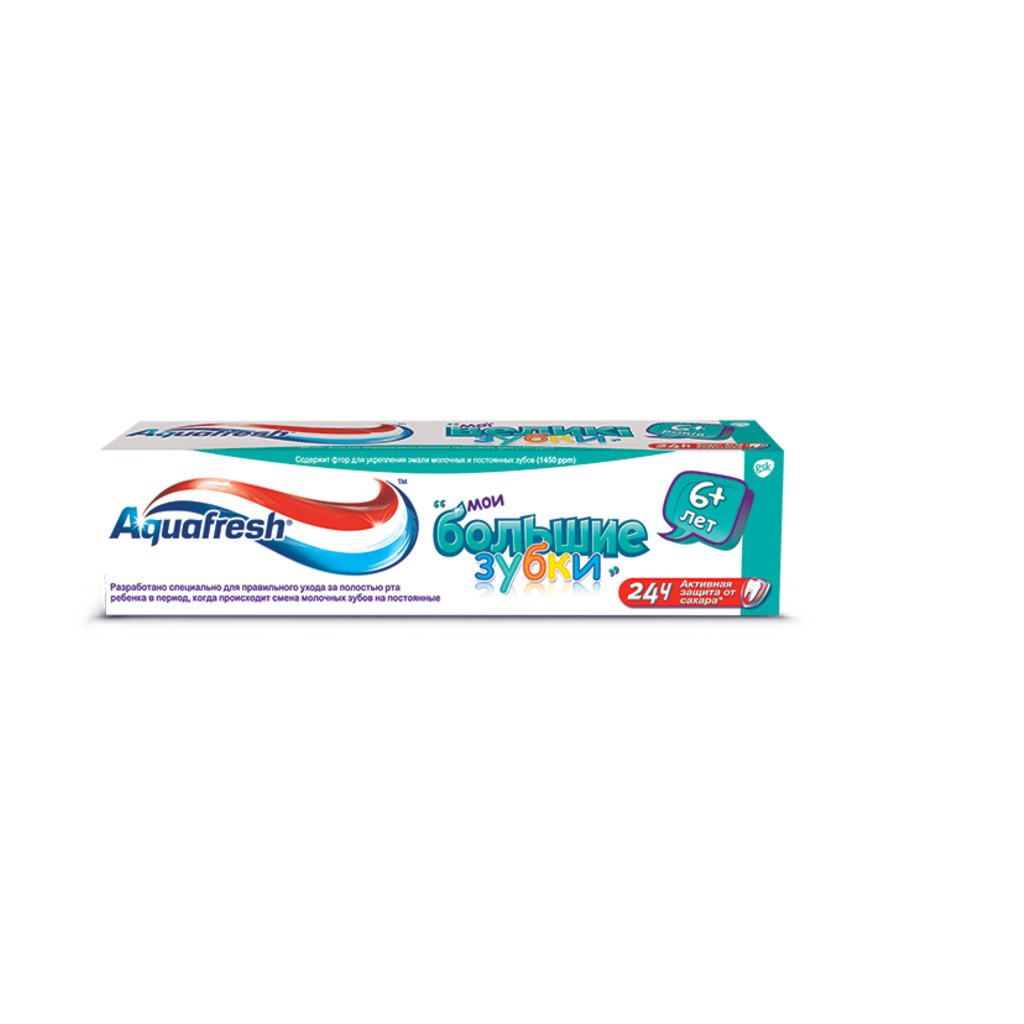 Aquafresh Мои большие зубки Зубная паста от 6 лет, паста зубная, 50 мл, 1 шт. фото