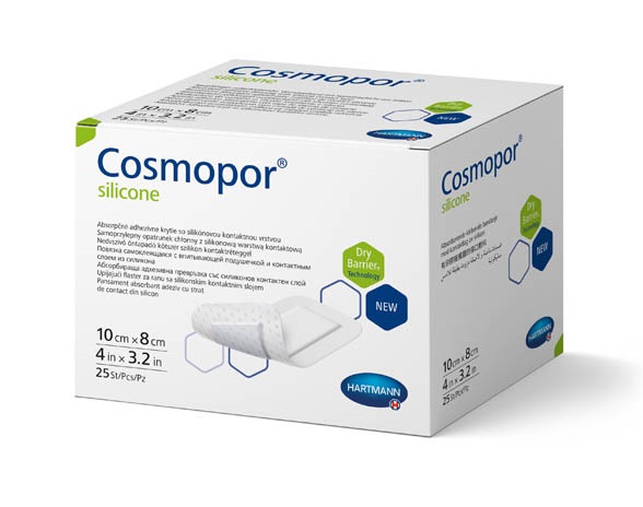 Cosmopor Silicone, 10 см х 8 см, повязка пластырного типа стерильная, 25 шт. фото