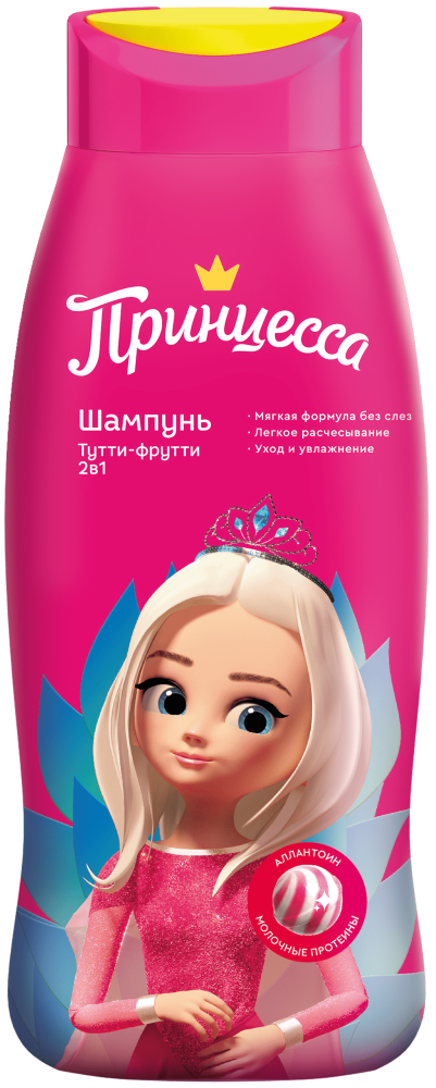 Принцесса Шампунь 2 в 1, шампунь - бальзам, 400 мл, 1 шт, тутти-фрутти фото