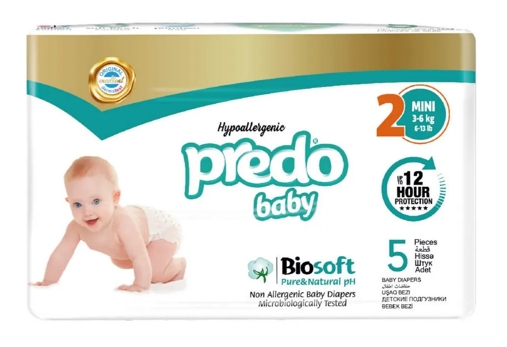 Predo Baby BioSoft Подгузники детские, 3-6 кг, 5 шт. фото