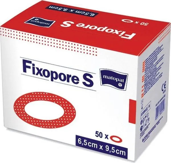 Matopat Fixopore S повязка стерильная для глаз, овальная, 6.5 см х 9.5 см, повязка стерильная, 50 шт, нетканая основа фото