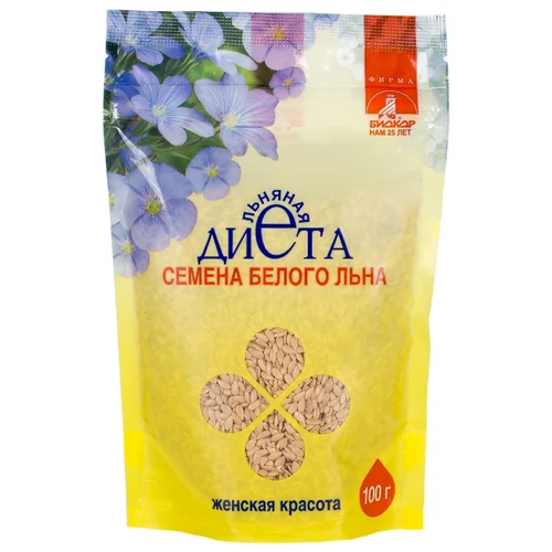 Женская красота Семена белого льна, семена цельные, 100 г, 1 шт. фото