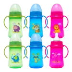 Курносики Бутылочка полипропиленовая с широким горлом и силиконовой соской, 6+ мес, 250 мл, 1 шт, цвет в ассортименте, арт. 11009 фото 2