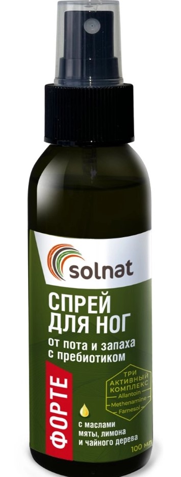 Солнат Спрей для ног форте от пота и запаха с пребиотиком, спрей, 100 мл, 1 шт. фото