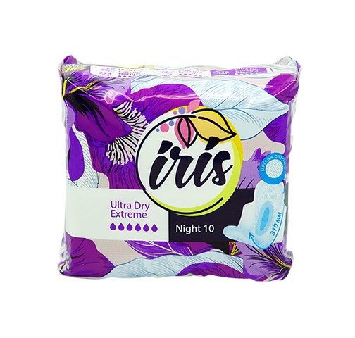 Iris by Consumed Ultra Night Dry Extreme Прокладки анатомические женские, прокладки гигиенические, 10 шт, 6 капель фото