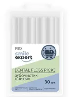 Смайл Эксперт Про Зубочистки с нитью, 30 шт. фото