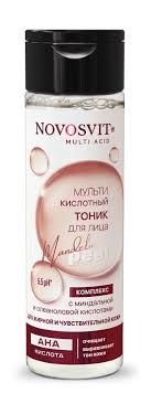 Novosvit Мультикислотный тоник-пилинг с миндальной и олеаноловой кислотами, 200 мл, 1 шт. фото