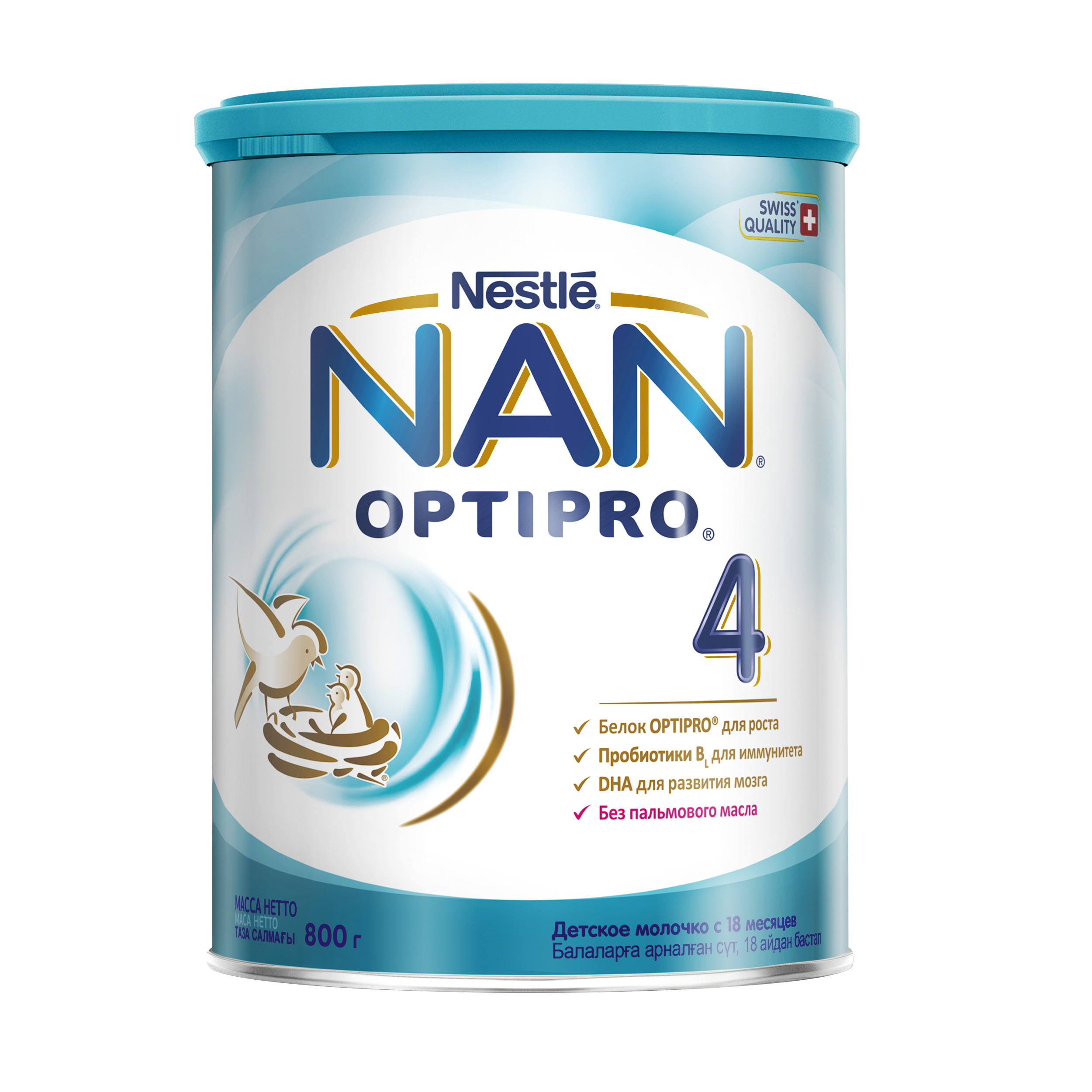 NAN 4 Optipro, напиток молочный сухой, 800 г, 1 шт, для детей с 18 месяцев, с пробиотиками фото
