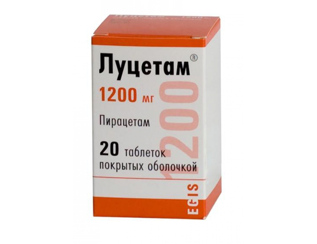 Луцетам, 1200 мг, таблетки, покрытые оболочкой, 20 шт. фото