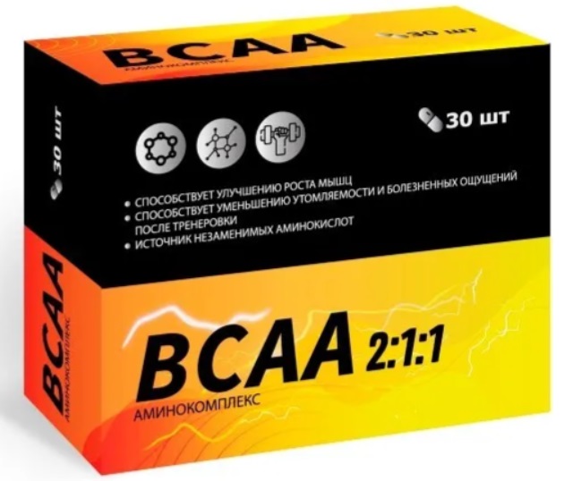 BCAA Аминокомплекс 2:1:1, капсулы, 30 шт. фото
