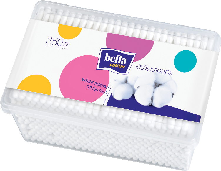 Bella Cotton Ватные палочки, ватные палочки в боксе, 350 шт. фото