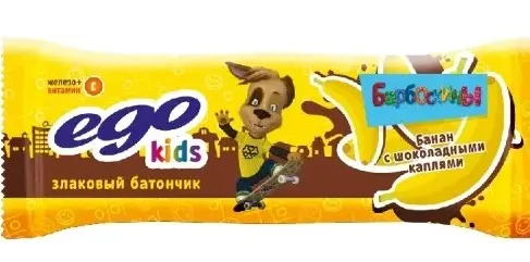 EGO Kids Батончик мюсли в шоколаде, 25 г, 1 шт, банан фото
