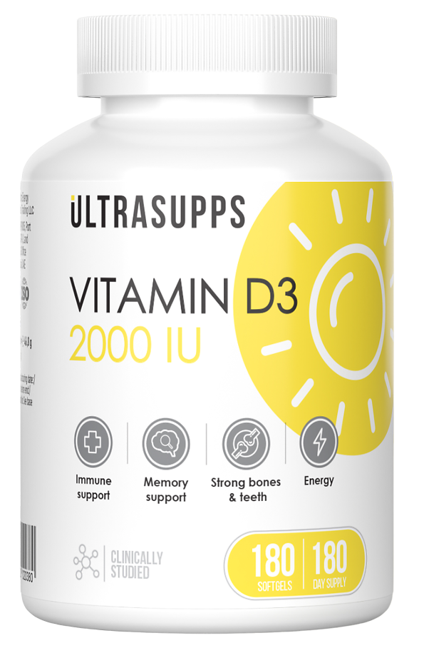 Ультрасаппс витамин D3, 2000 МЕ, капсулы, 180 шт. фото