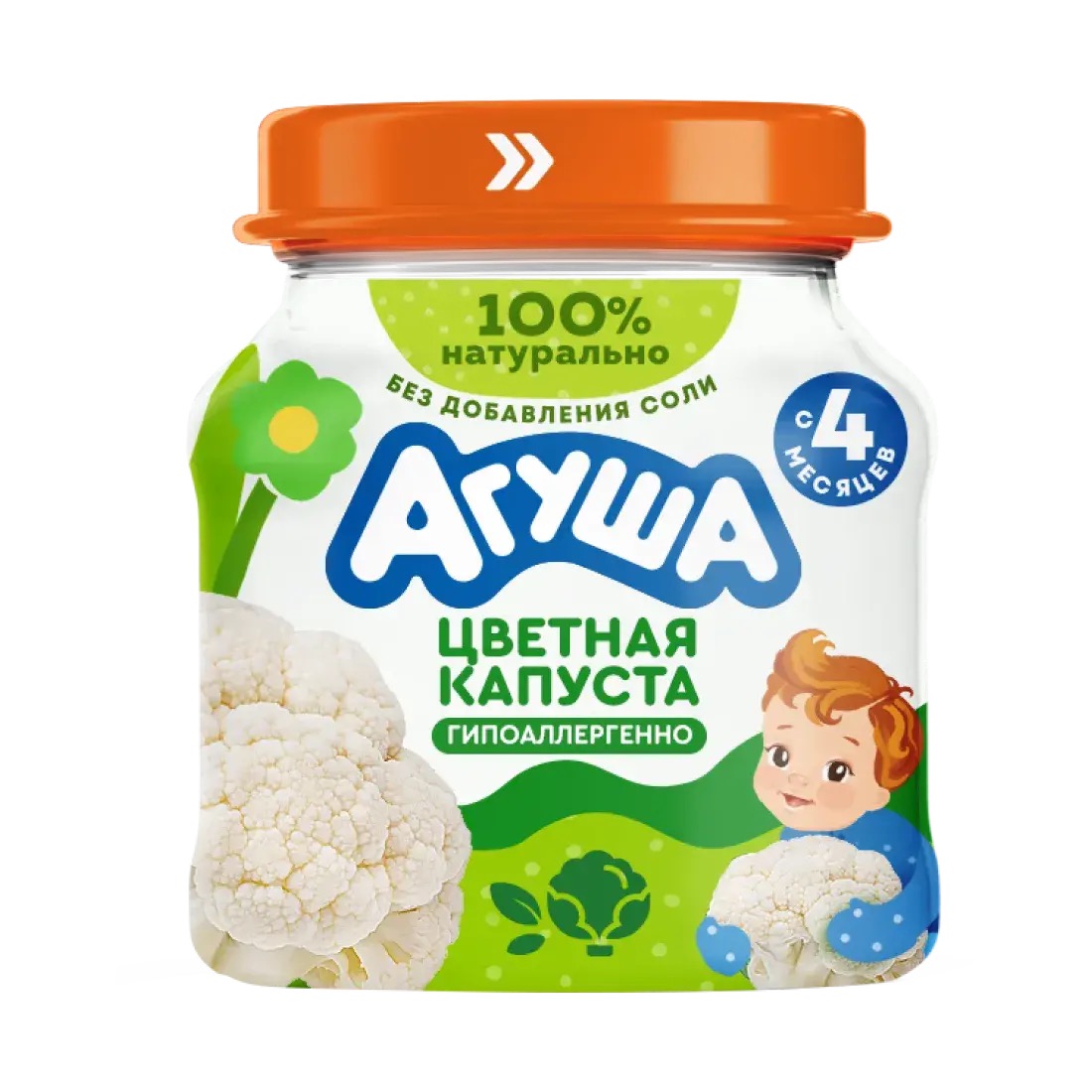 Агуша детское пюре, пюре, 80 г, 1 шт, цветная капуста фото