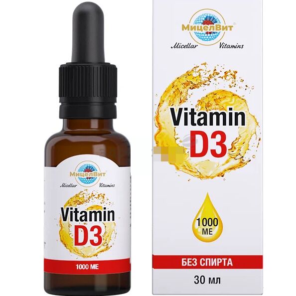 МицелВит Витамин Д3 мицеллированный, 1000 МЕ, капли для приема внутрь, 30 мл, 1 шт. фото