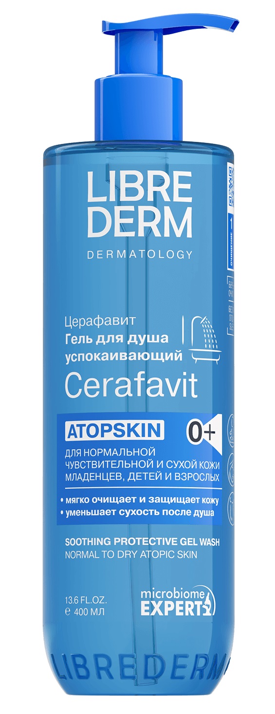 Librederm Cerafavit гель для душа успокаивающий с защитными свойствами, гель для душа, 400 мл, 1 шт. фото