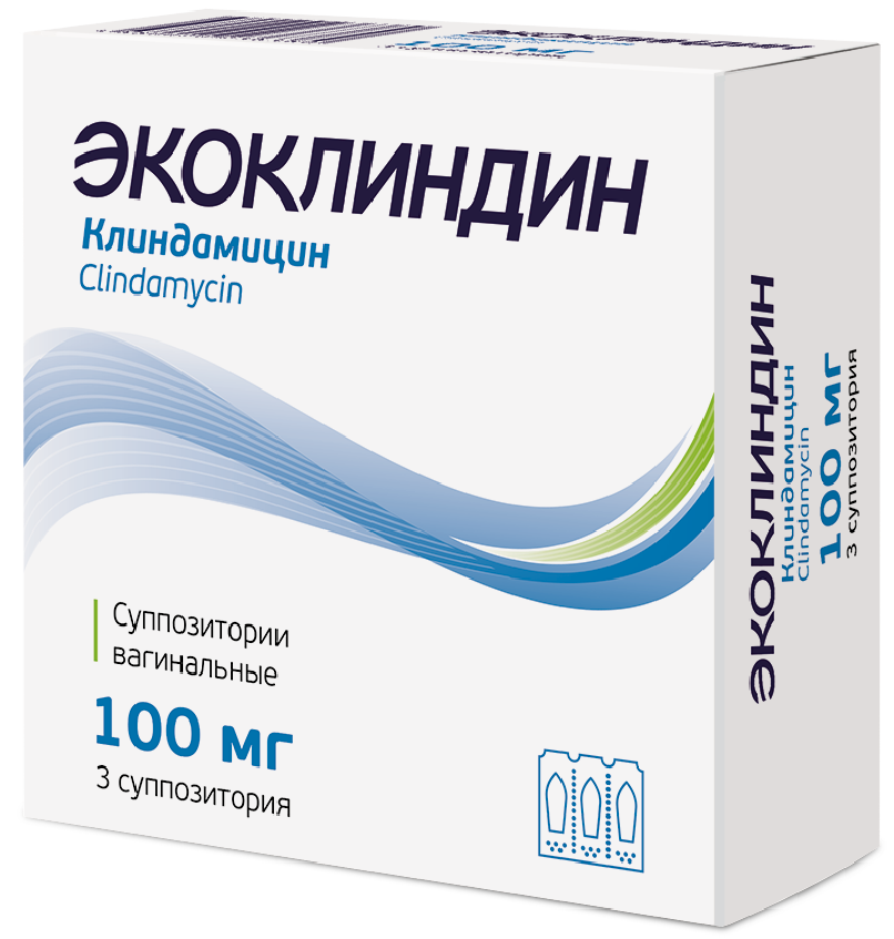 Экоклиндин, 100 мг, суппозитории вагинальные, 3 шт. фото