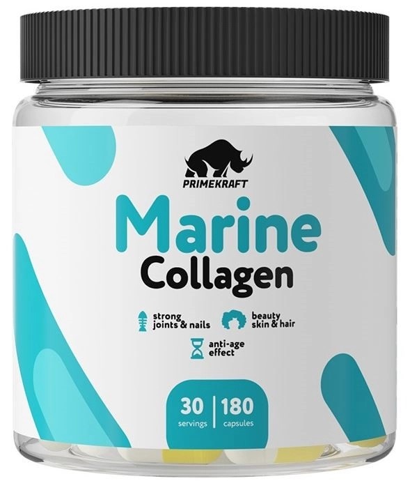 Prime kraft Коллаген морской рыбный, капсулы, 180 шт, без добавок фото