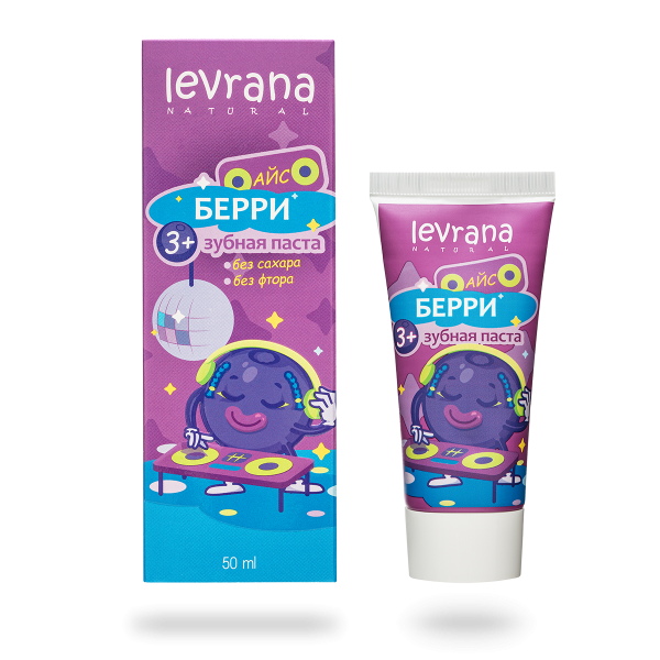 Levrana Паста зубная гелевая детская, паста зубная, 50 мл, 1 шт, черника + мята фото