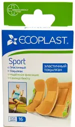 Ecoplast Sport набор, лейкопластырь бактерицидный, 16 шт, телесный, из эластичной ткани фото