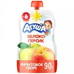 Агуша детское пюре, пюре, 90 г, 1 шт, яблоко + персик фото