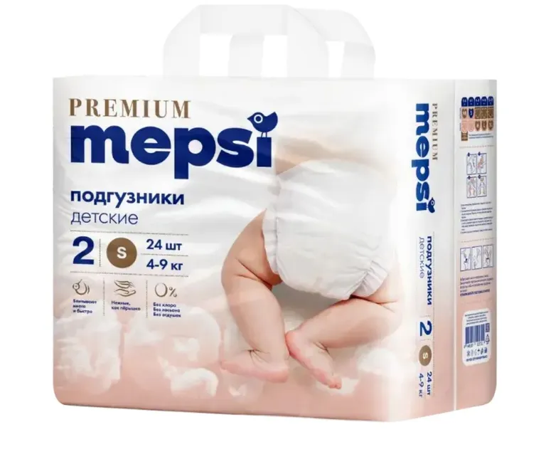 Mepsi Premium Подгузники детские, р. S, 24 шт, 4-9 кг фото