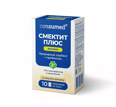 Консумед Смектит плюс инулин, порошок для приема внутрь, 4.24 г, 10 шт, ваниль фото