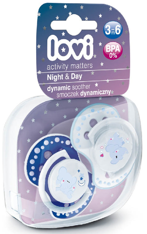 LOVI Night&Day Соска-пустышка силиконовая для мальчиков, 2 шт, арт.22/810, от 3-х до 6 месяцев фото