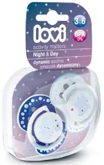 LOVI Night&Day Соска-пустышка силиконовая для мальчиков, 2 шт, арт.22/810, от 3-х до 6 месяцев фото