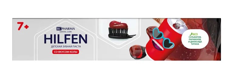 Hilfen Зубная паста детская, паста зубная, 60 г, 1 шт, кола, для детей с 7 лет фото