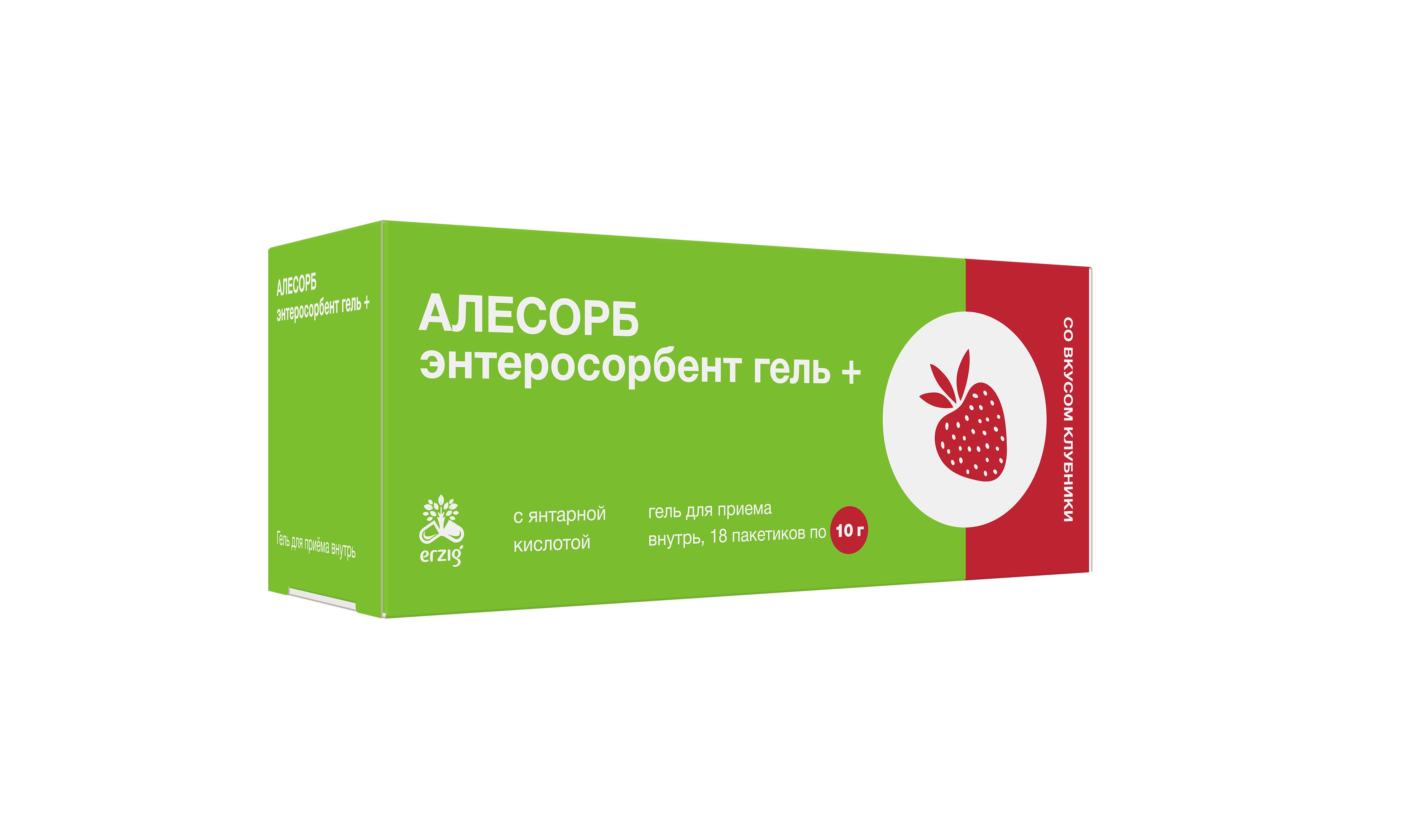 Алесорб Энтеросорбент Гель, гель для приема внутрь, 10 г, 18 шт, клубника фото
