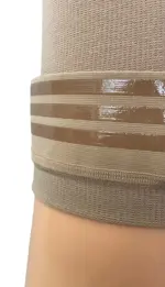 Чулки компрессионные кругловязаные до бедра с открытым мыском, 1 класс компрессии, р. 5, 1 шт, телесного цвета, силиконовая резинка фото 3