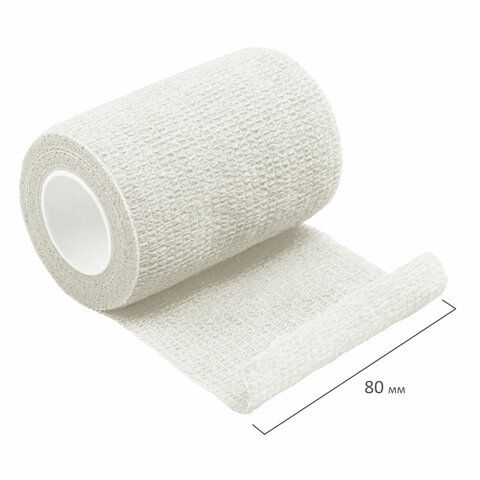 Bona mente! Бинт эластичный самофиксирующийся на пропиленовой основе, 8 см х 4 м, 1 шт, белый фото