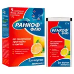 Ранкоф флю, порошок для приготовления раствора для приема внутрь, 17 г, 5 шт, лимон фото