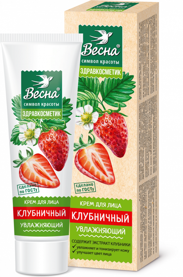 Весна Здравкосметик Клем для лица Клубничный увлажняющий, крем для лица, 40 мл, 1 шт. фото