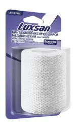 Luxsan Бинт эластичный самофиксирующийся на нетканой основе без латекса, 8 см х 4 м, бинт эластичный, 1 шт, белый фото