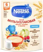 Nestle каша молочная мультизлаковая, каша, 200 г, 1 шт, с яблоком, черникой и малиной фото