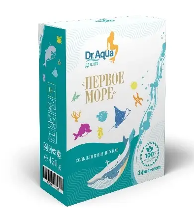 Dr Aqua Первое море Соль для ванн детская, соль для ванн, 150 г, 3 шт, морская природная фото