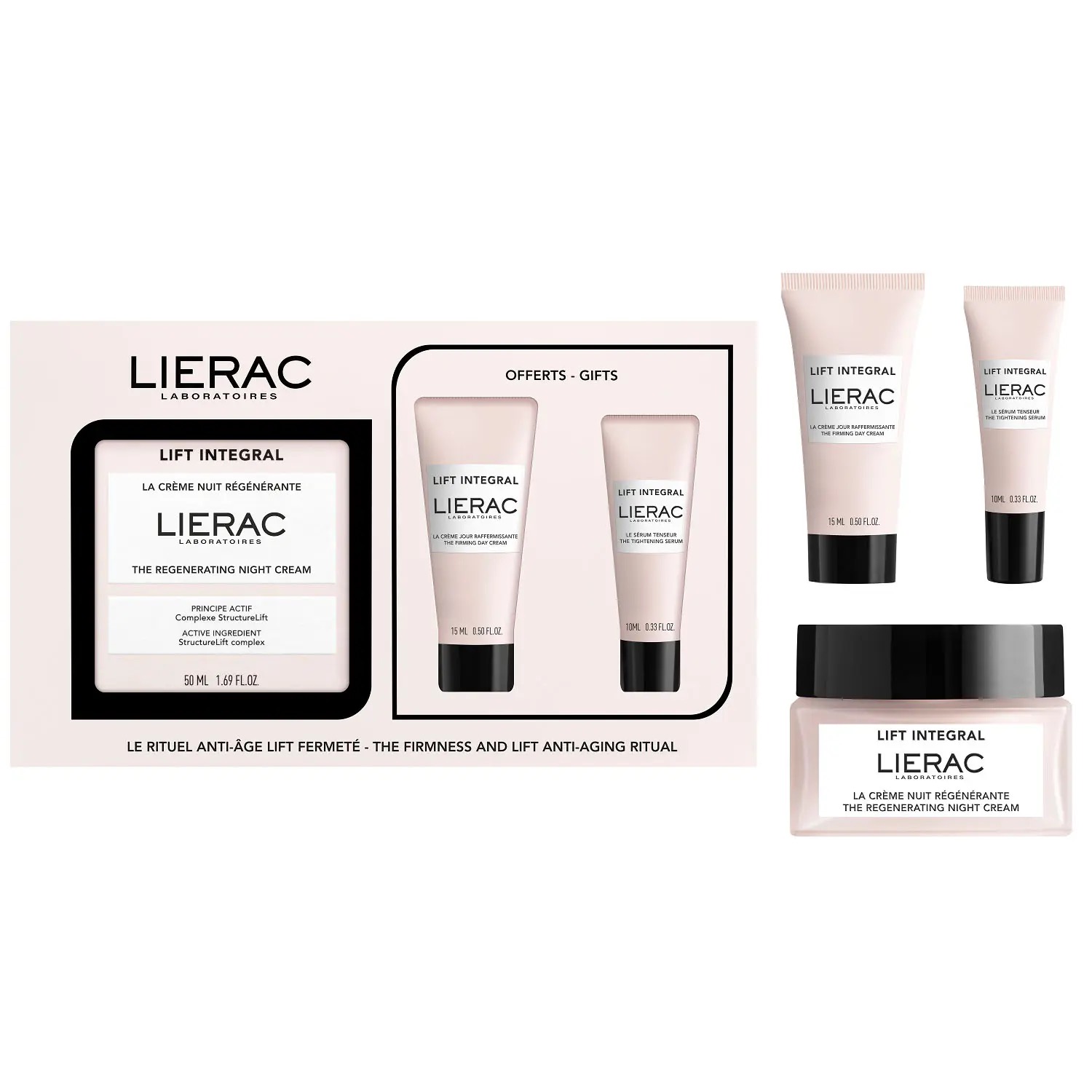 Lierac Lift Integral Крем ночной 50 мл + Крем-лифтинг дневной 15 мл + Сыворотка 10 мл, набор, 1 шт. фото