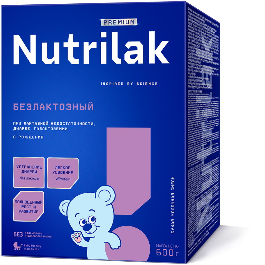 Nutrilak Premium Смесь молочная безлактозная, 0+ мес, смесь молочная сухая, 600 г, 1 шт. фото