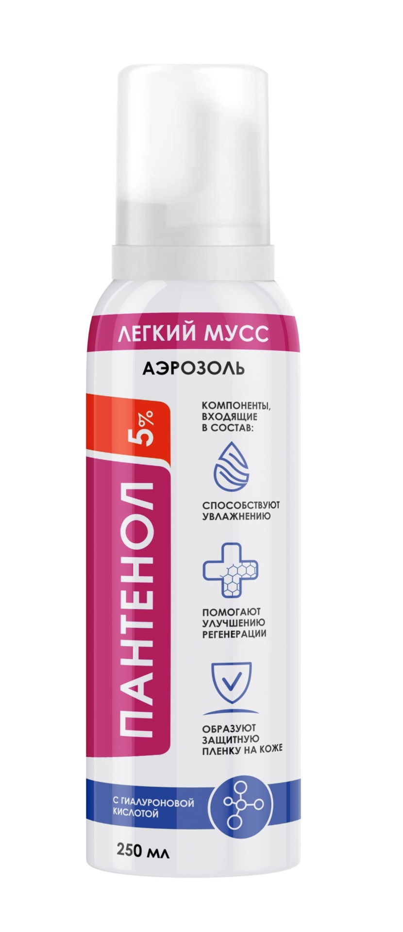 Пантенол легкий мусс с гиалуроновой кислотой, мусс, 250 мл, 1 шт. фото