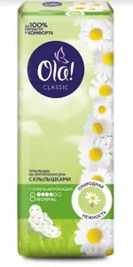 Ola! Classic Wings Normal Прокладки Солнечная ромашка, прокладки гигиенические, 8 шт. фото