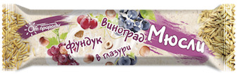 От Природы Батончик-мюсли на фруктозе, батончик, 25 г, 1 шт, фундук + виноград фото