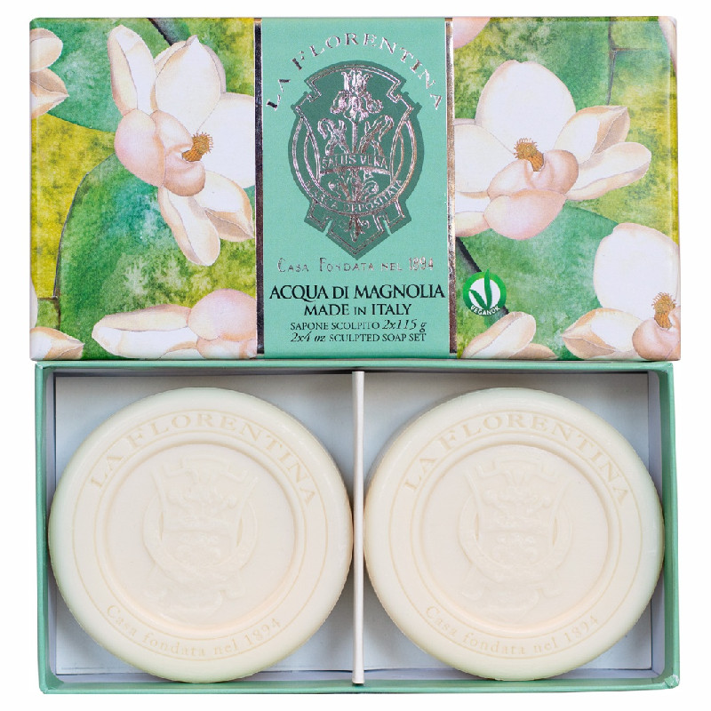 La Florentina Мыло туалетное набор, мыло твердое, 115 г, 2 шт, свежая магнолия фото