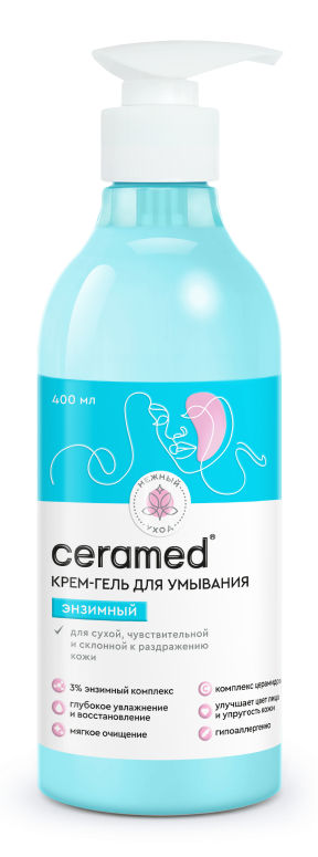 Ceramed Крем-гель для умывания энзимный, гель для умывания, 400 мл, 1 шт. фото