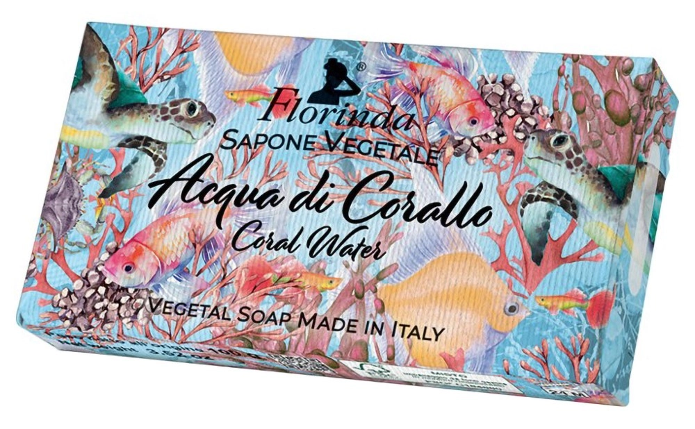 Florinda мыло туалетное твердое, мыло, 100 г, 1 шт, коралловая вода фото