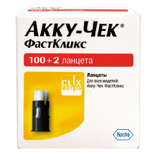 Accu-Chek FastClix, ланцеты к устройству для прокалывания пальца, 102 шт. фото