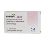 Вимпат, 50 мг, таблетки, покрытые пленочной оболочкой, 14 шт. фото